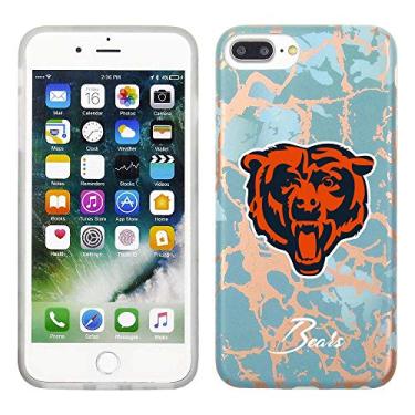 Imagem de Prime Brands Group Capa de celular para Apple iPhone 8 Plus/7 Plus/6S Plus - azul-petróleo/ouro rosa - licenciado pela NFL Chicago Bears