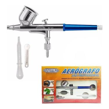 Imagem de Aerografo Steula Dupla Ação Bc 61 Bico 0.3 Pistola Pintura