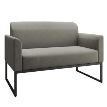 Imagem de Namoradeira 02 Lugares Linho Preto Cor Grafite - DROSSI