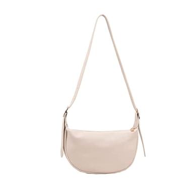 Imagem de Bolsa de peito para mulheres Bolsa tiracolo de grande capacidade para mulheres Bolsa de cintura meia-lua Bolsa de viagem feminina(White2)