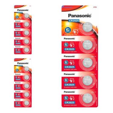 Imagem de 15 Baterias PANASONIC Lítio tipo Moeda 3v CR2025 3 cartelas