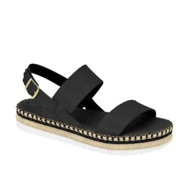 Imagem de Sandália Moleca Casual Plataforma Corda Feminina Preta, Preto, 36