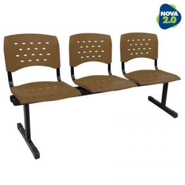 Imagem de Longarina 3 Lugares Wp Plus Polipropileno Reforçada Marrom - Lg Flex C