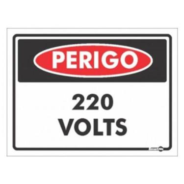 Imagem de Placa de Identificação Alumínio Perigo 220V J.A Placas, Cinza