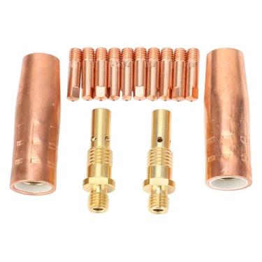 Imagem de 14 Peças Kit de Acessórios de Soldagem, 10 Peças Eletrodo 2 Peças Bicos de Gás 2 Peças Difusor de Gás para 100l Tweco Mini K530 Mig Tocha de Soldagem