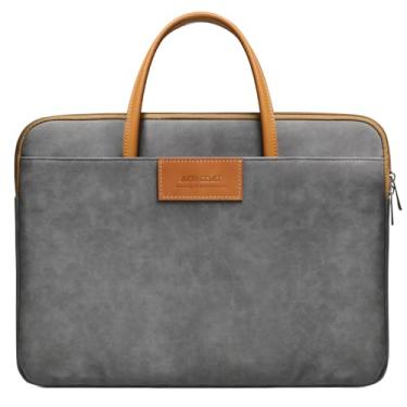 Imagem de ACE COAT Capa protetora para laptop compatível com MacBook Air/Pro, notebook de 13 a 13,3 polegadas, compatível com MacBook Pro de 14 polegadas, M4, M3, M2 M1, com 2 bolsos, alça e cinto (cinza