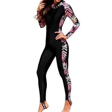 Imagem de Maiô feminino de manga comprida com zíper frontal FPS 50+ com sutiã embutido, rosa, GG