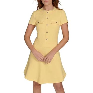 Imagem de Tommy Hilfiger Vestido feminino de manga curta e flare, Dragão de pressão, 50