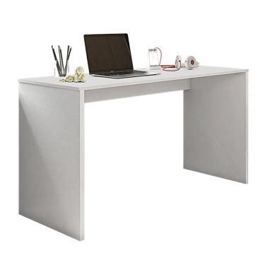 Imagem de Mesa Home Office 127cm Escrivaninha Escritório Computador Estudos Aparador - Branco