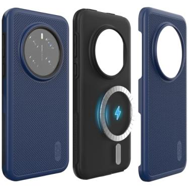 Imagem de TUDIA Capa DualShield Grip projetada para Honor Magic 7 Pro 5G (2025), [MergeGrip] Capa de telefone resistente à prova de choque de camada dupla à prova de choque fina resistente (azul índigo,