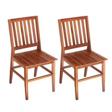 Imagem de Kit 2 Cadeiras Madri Madeira de Demolição Natural - Móveis Brasil