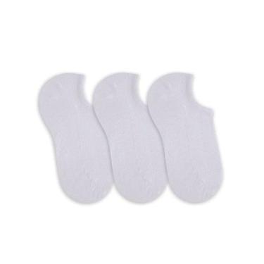 Imagem de Kit Meia Sapatilha Esportiva Feminina 3 Pares Lisas - SELENE, Branco, 