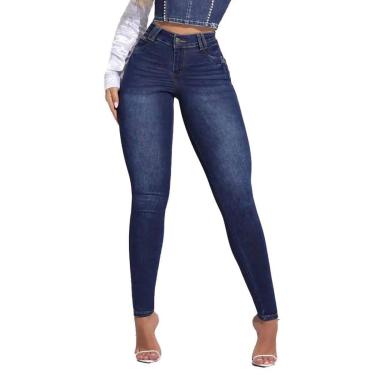 Imagem de Calça Feminina Pit Bull Jeans Skinny Escura - 86370-Feminino