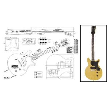 Imagem de Guitarra elétrica Plan of Les Paul Jr. Double-Cutaway - Impressão em escala completa