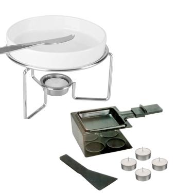 Imagem de Conjunto Rechaud Para Queijo Brie Mais um Conjunto de Raclette.