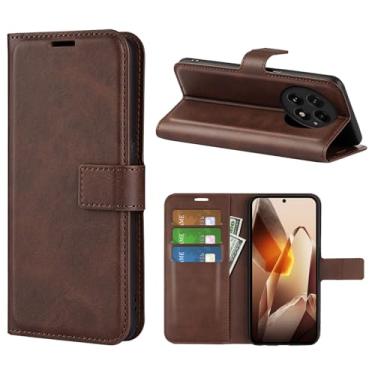 Imagem de Kezaizhe Capa flip para 13 Oneplus 13 carteira de couro PU capa protetora magnética para celular One Plus 13 Folio Book Cover com suporte e compartimentos para cartão (marrom)