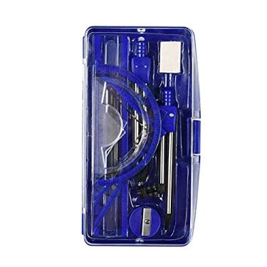 Imagem de Conjunto de bússola profissional bússola transferidor de precisão portátil desenho triângulo borrachas conjunto de bússolas matemáticas régua para estudantes material escolar desenho bússola (cor