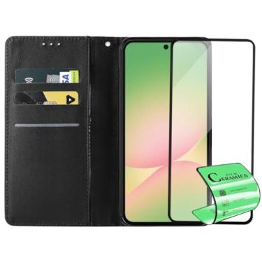 Imagem de Capa Capinha Carteira Flip e Película Cerâmica 9D Não Quebra Compatível Samsung Galaxy A56