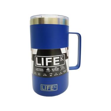 Imagem de Caneca Térmica Azul 710ml Inox P/ Vinho Cerveja Café Sucos - Abrolhos 