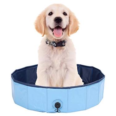 Imagem de Piscina de cães portáteis de Vomeko, piscina dobrável para animais de estimação, banheira à prova de vazamentos de PVC, piscina de banho de plástico rígido, para gatos e cães (M)