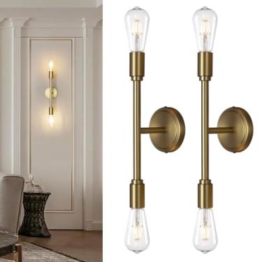 Imagem de Phansthy Conjunto De Dois Arandelas De Parede, Luminárias De Parede Modernas, Luminária De Banheiro Com 2 Luzes Sobre O Espelho, Luminária De Teto/Parede Interna Para Quarto, Sala De Estar (Pacote