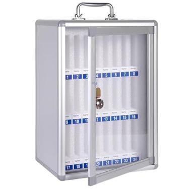 Imagem de Cofre para celular, caixa de liga de alumínio para celular, armário de armazenamento para celular com trava de segurança, para professores, cadeias de celular com alça (37 x 19 x 61 cm) (27 x 19 x 38