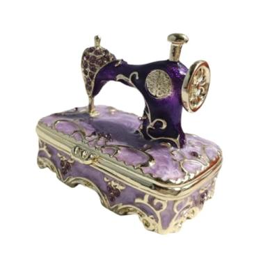 Imagem de simhoa Caixa de jóias caixa de peças da caixa de baús decorativas da caixa de ornamentos de ornamentos para o quarto de pingente de armário de janela de loja, Roxo