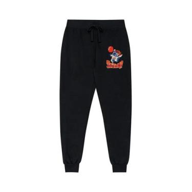 Imagem de Calça Moletom Feminino De Qualidade stitch - cavalcant, Preto4, 6