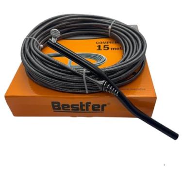 Imagem de Desentupidor de Canos Profissional, Mola Rotativa 15m, para Pias, Vaso Sanitário e Calhas