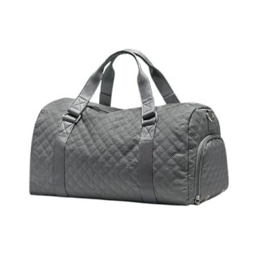 Imagem de Bolsa transversal Mala de Academia Bolsa esportiva de viagem, ideal Para Banhos De Piscina, Bolsa de gin?stica imperme?vel, praia, nata??o, ioga, esporte (CINZA)