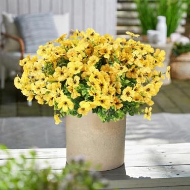 Imagem de Beksodi 12 pacotes de flores artificiais artificiais (amarelo)