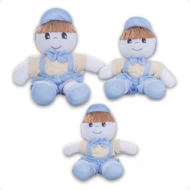 Imagem de Bonecas Pano Brincar Decoração Macia Versátil P, M, G Fofa (Azul Claro)