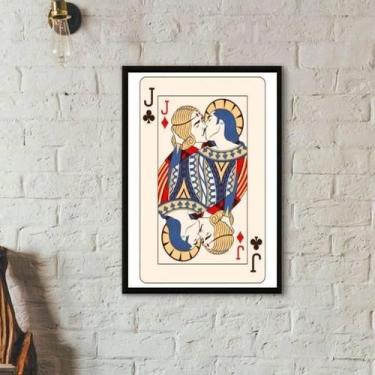 Imagem de Quadro Carta De Baralho Gay 45X34Cm Com Vidro Moldura Preta - Quadros 