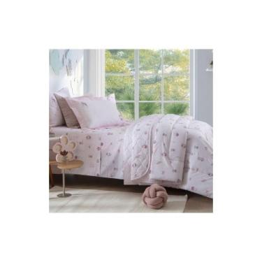 Imagem de Jogo de Cama Kacyumara Vida Bela Chloe 200 Fios, SOLT, ROSA