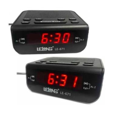 Imagem de Relogio Digital Lelong 671 Bluetooth Fm Led Mesa Flex