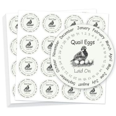 Imagem de GOMAKERER 320 adesivos de ovos frescos de fazenda de codorniz, etiquetas de caixa de ovos não lavados, adesivos redondos para ovos, adesivos de embalagem de ovos de PET para caixa, suprimentos