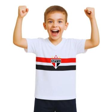 Imagem de Camiseta Infantil São Paulo Branca Oficial - Revedor, Tam 2, Branco