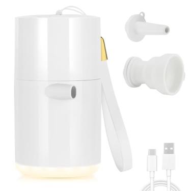 Imagem de Resome Bomba de ar para infláveis – Bomba de colchão de ar elétrica com luz de acampamento, mini bomba de ar elétrica recarregável para almofada de dormir, boias de piscina, anel de natação, sacos de
