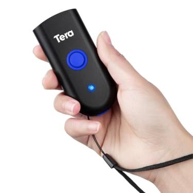 Imagem de Tera Mini scanner de código de barras 1D: scanner a laser sem fio à prova d'água 3 em 1 compatível com Bluetooth USB com fio leitor de código de barras portátil para logística de supermercado funciona