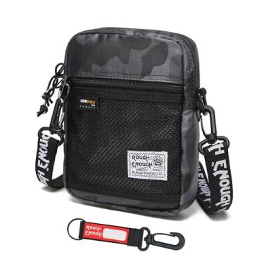 Imagem de RE ROUGH ENOUGH Bolsa transversal pequena bolsa de ombro lateral para homens adolescentes adolescentes táticos camuflagem preta cordura, Multi, camuflagem azul-marinho, S, Mensageiro