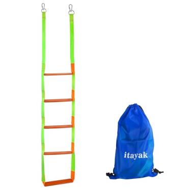 Imagem de Escada de corda de barco, escada de barco de escalada resistente de 5 degraus para barcos infláveis, barcos de pesca, veleiros, caiaques, casas na árvore e atividades ao ar livre (5 degraus)