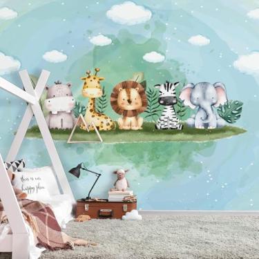 Imagem de Papel de Parede Safari Animais da Selva Aquarela Painel 9m²