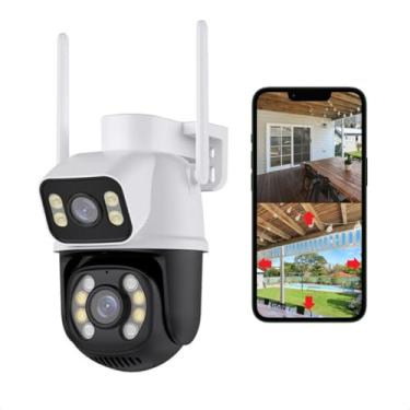 Imagem de Câmera Segurança Dupla Wifi Externa Interna Prova Dágua PTZ Espia Full HD Visão Noturna A28B