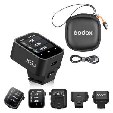 Imagem de Godox Disparador de flash X3 X3L, interface de tela sensível ao toque e controles locais, bateria de carregamento tipo C integrada, TTL HSS 2.4G Gatilho Speedlite sem fio com bolsa de armazenamento