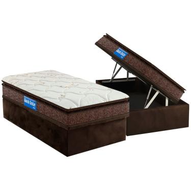 Imagem de Conjunto Box Baú Solteiro: Colchão Espuma Probel D33 Guarda Costas Plus + Base CRC Suede Brown (88x188)