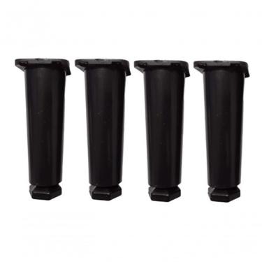Imagem de Kit Com 4 Pés Para Gabinete De Pia Armário Balcão 14cm Regulável Geli Preto