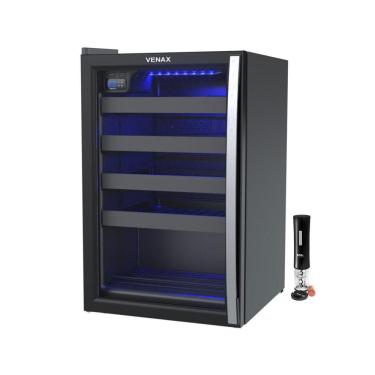 Imagem de Adega Piubella 100 24 Garrafas 82l Porta Invertida 220v Venax Com Abridor Elétrico Preto - Venax 220v