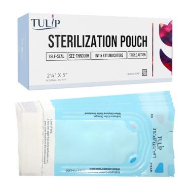 Imagem de TULIP Bolsa De Esterilização Autovedante 3,5" X 5,25" (Pacote Com 200) - Sacos Esterilizadores Para Autoclave Ferramentas Limpas, Pacotes Higienizador Dentário E Unhas Da