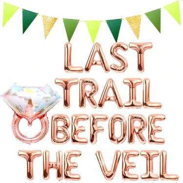 Imagem de Roaring Good Time Decorações Para Despedida De Solteira Em Rose Gold Mountain, Banner Last Trail Before The Veil, Balões, Suprimentos Trilhas, Chá Panela, Casamento