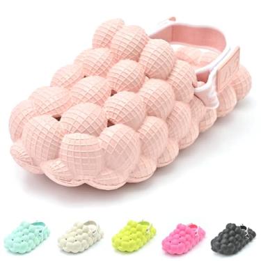 Imagem de meexzoom Bubble Slides Para Crianças | Chinelos De Bola Golfe Engraçados Tamancos Meninas Sapatos Banho Meninos Confortáveis E Elegantes, Antiderrapantes, Rosa, Tamanho 12-13